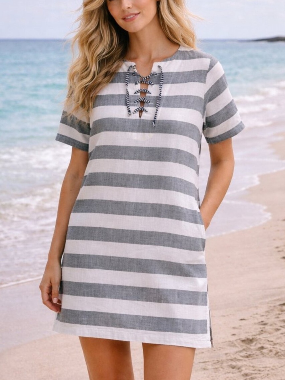 Ace & Jig Lace up Shift dress